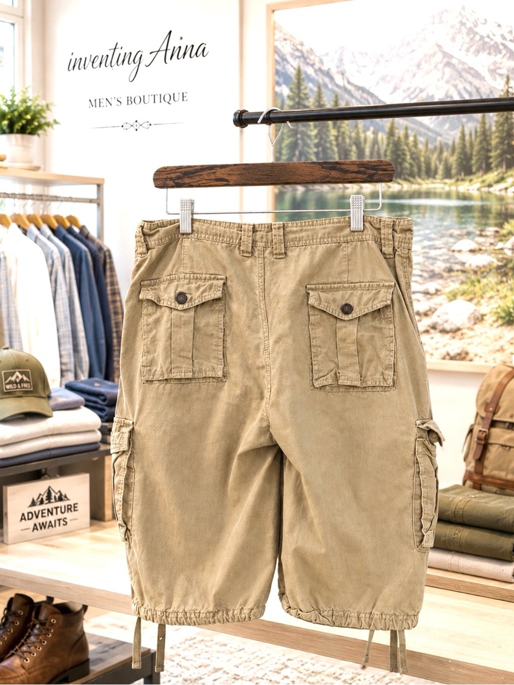 CARGO SHORTS Men’s cargo utility zipper fly cotton shorts w/pockets size 32